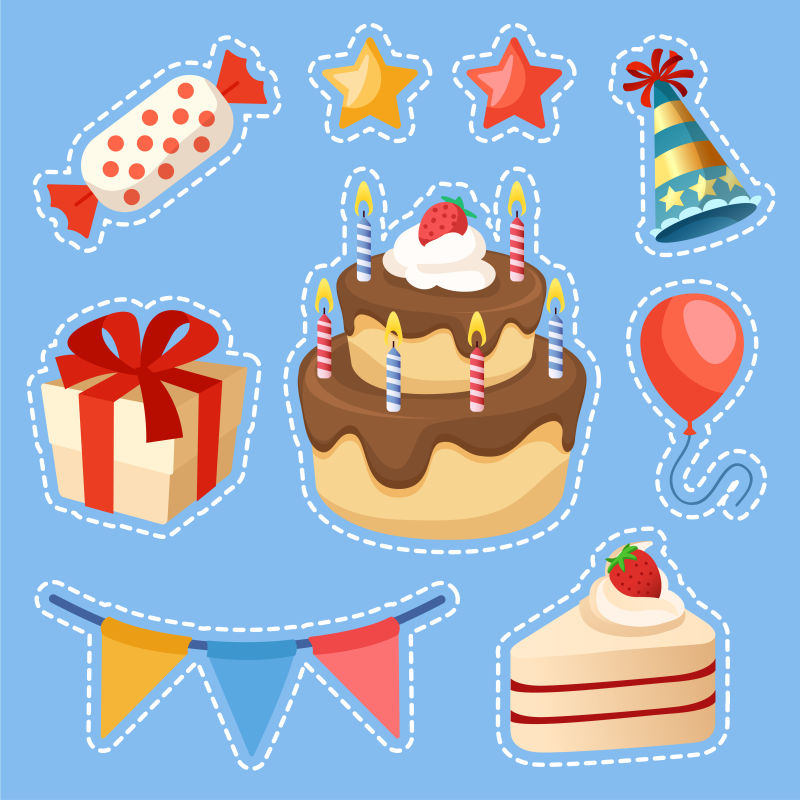 创意的生日主题插图矢量设计