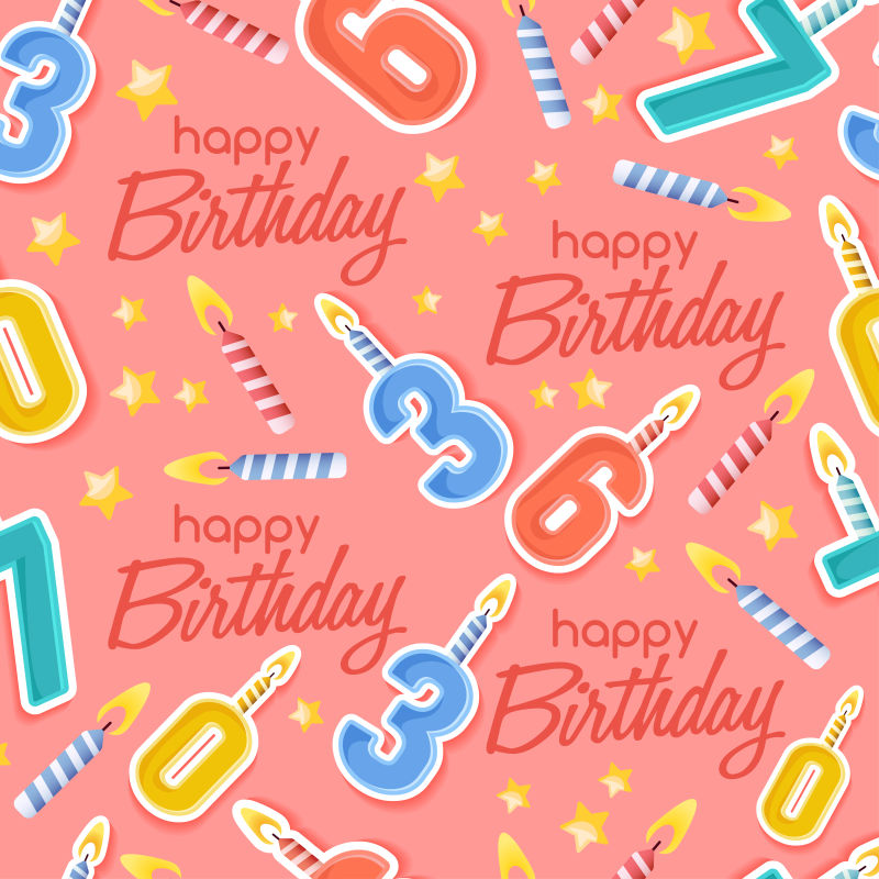 矢量的精美生日主题插图