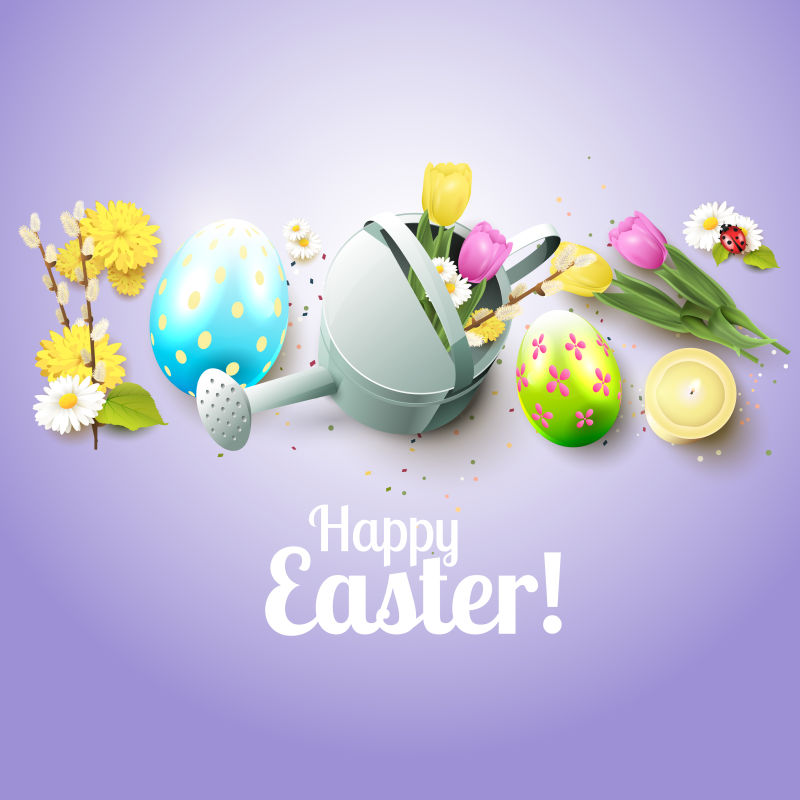 可爱的复活节矢量贺卡