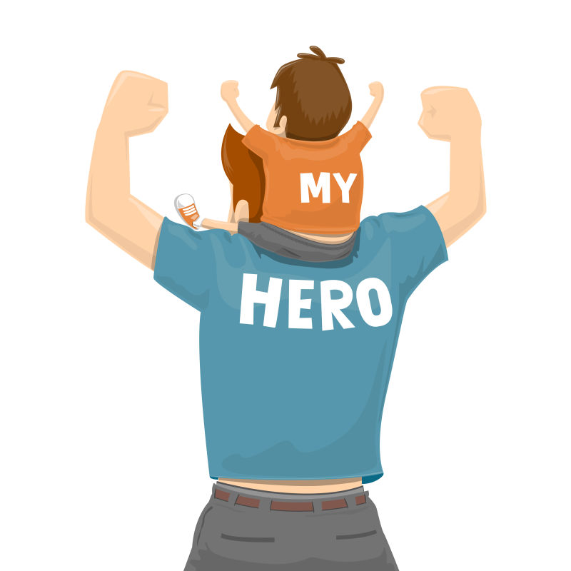 矢量的父子背景插图