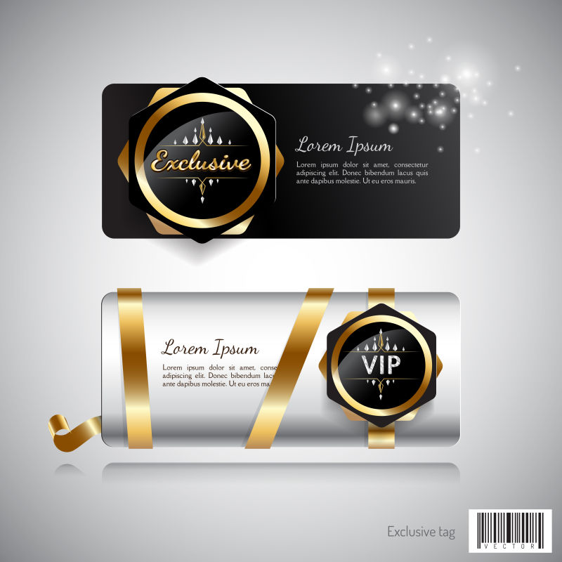 矢量的精美豪华贵宾卡