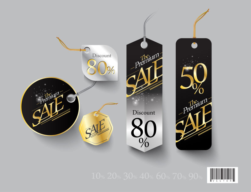 矢量的精美折扣标签
