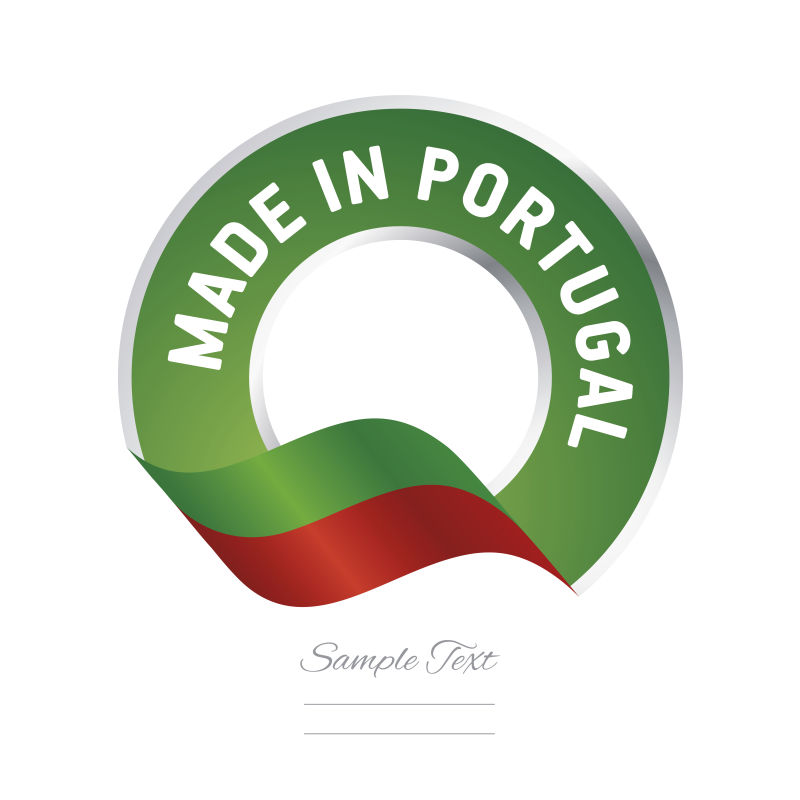 抽象矢量葡萄牙制造标签设计