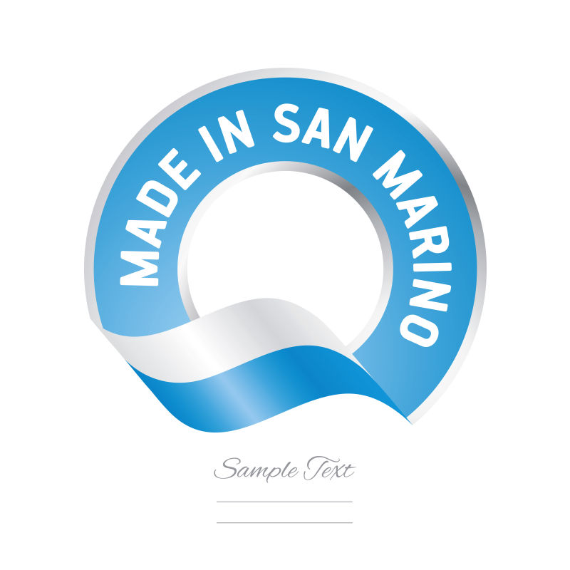 抽象矢量圣马力诺制造标签设计