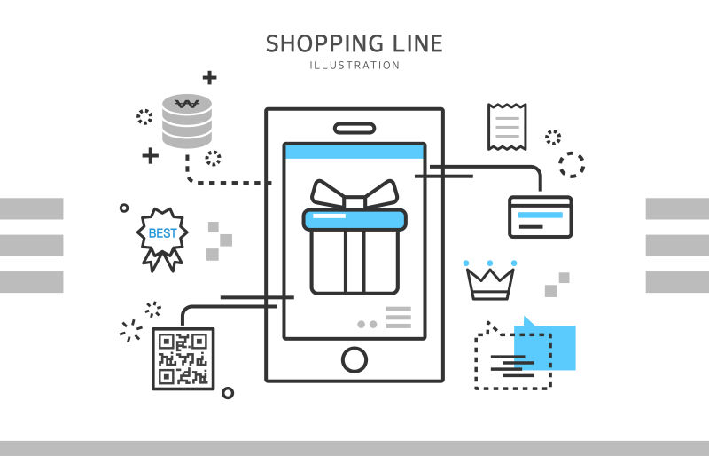 抽象矢量网络购物主题的现代背景