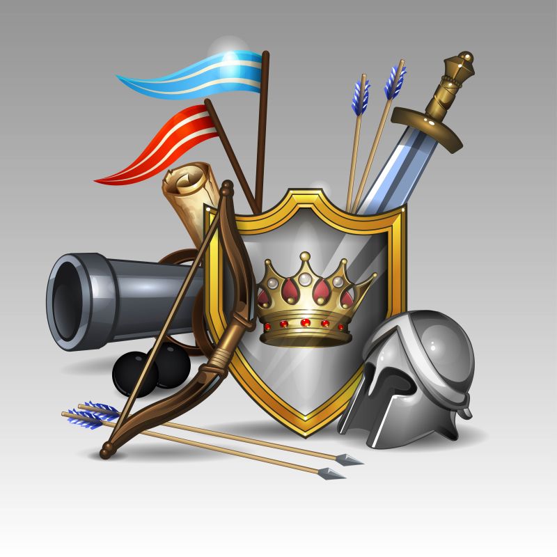 抽象矢量战士工具设计元素插图