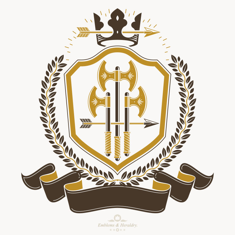 矢量维京战士元素的徽章设计