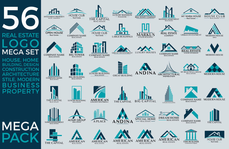 矢量彩色的房地产logo集