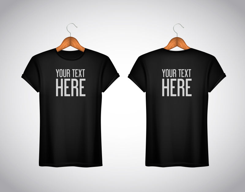 抽象矢量黑色悬挂的男士T恤设计
