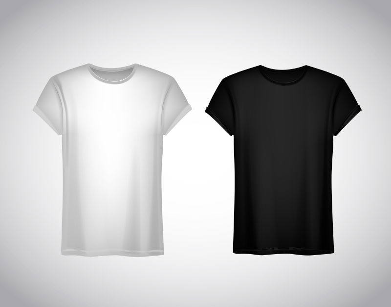 抽象矢量白色黑色T恤设计