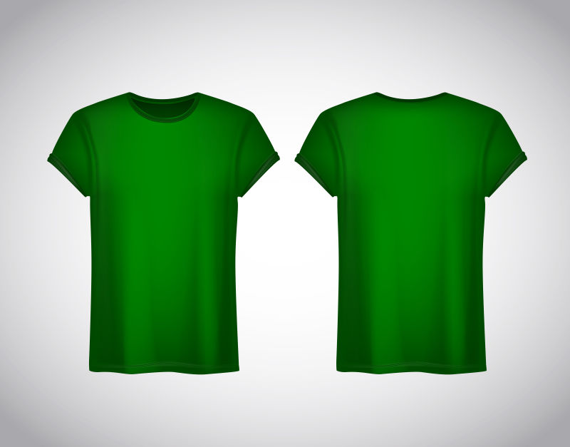 创意矢量现代绿色男士T恤设计