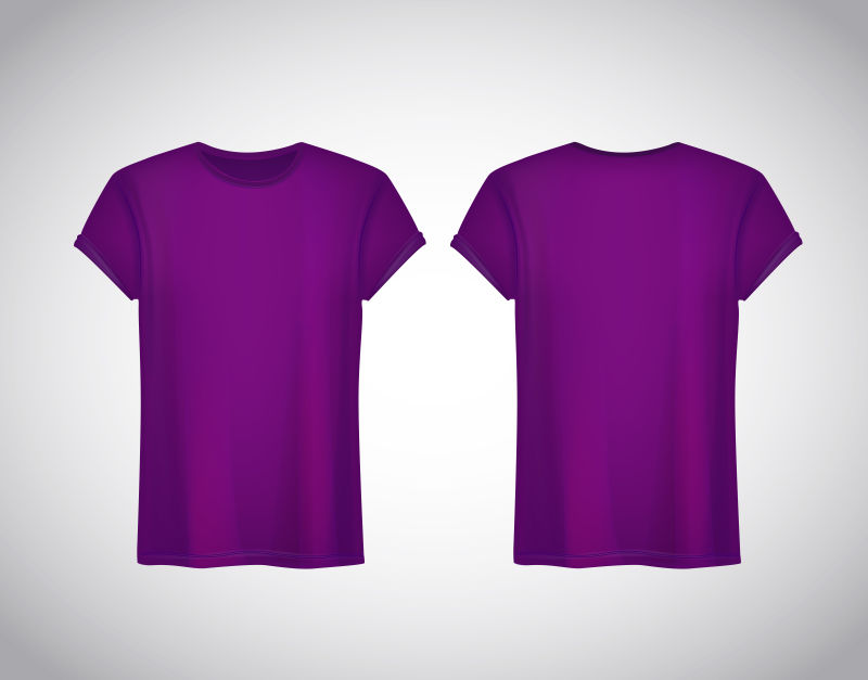 抽象矢量紫色男士T恤设计