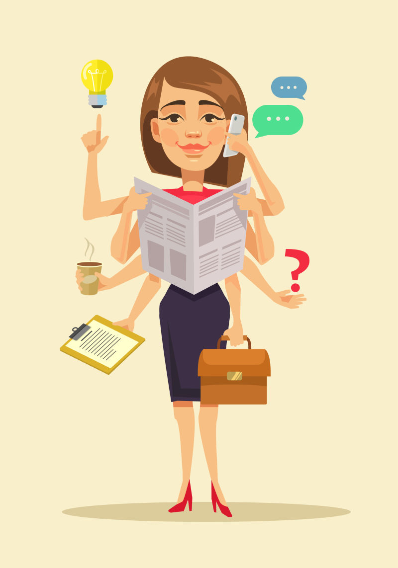 矢量多任务的女人