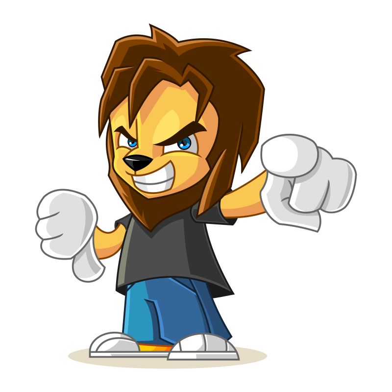 矢量拟人化卡通狮子