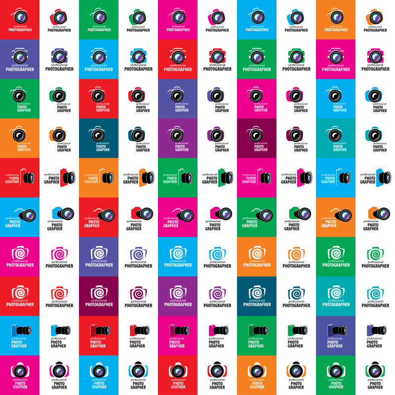 抽象矢量现代相机标志设计