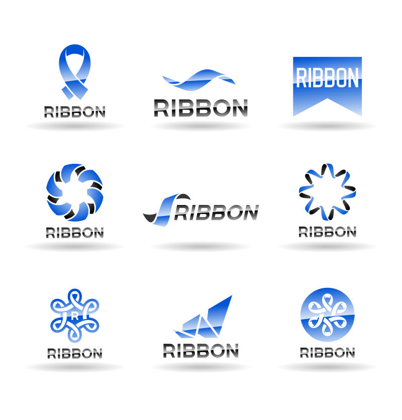 矢量蓝色logo与图标