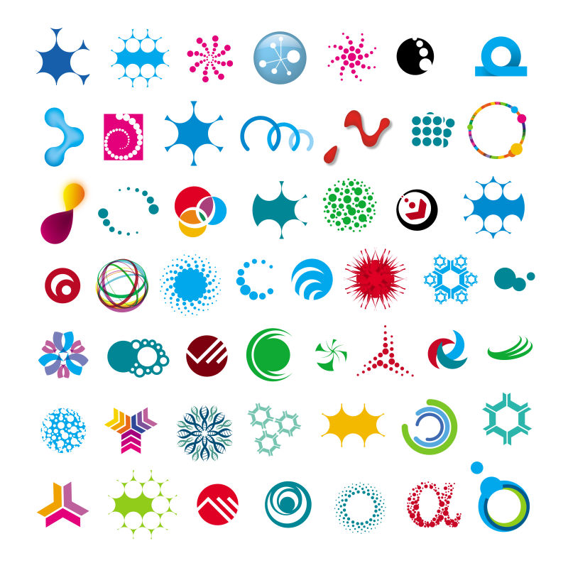 矢量抽象通用字符logo与图标