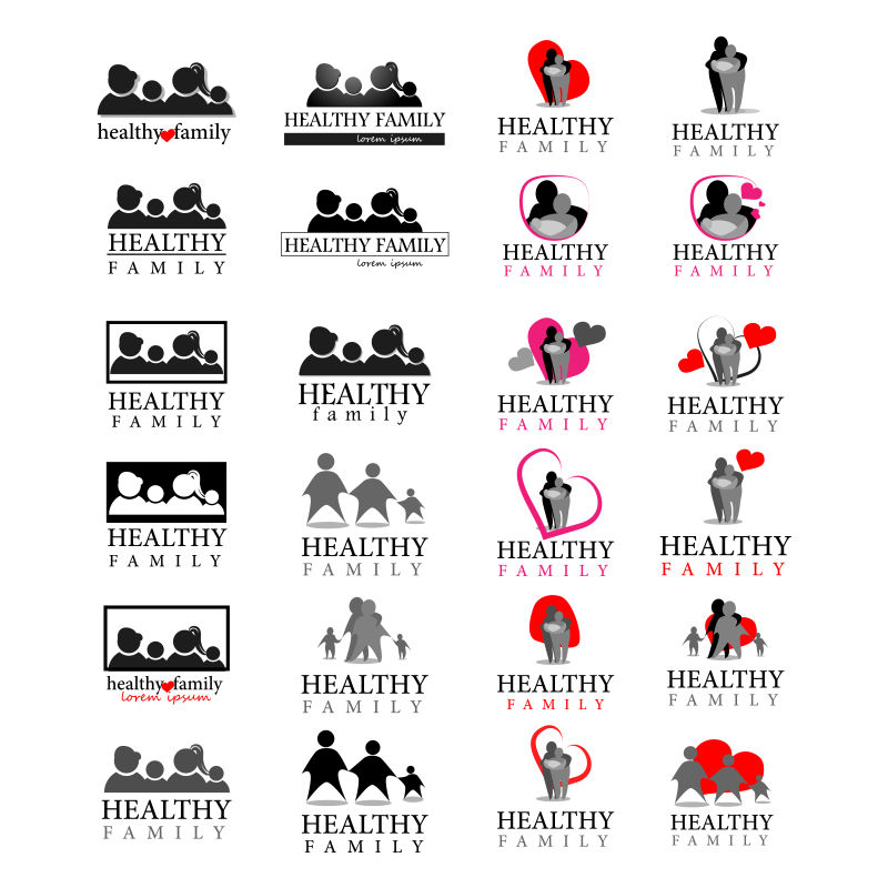 创意矢量抽象家庭概念的图标设计