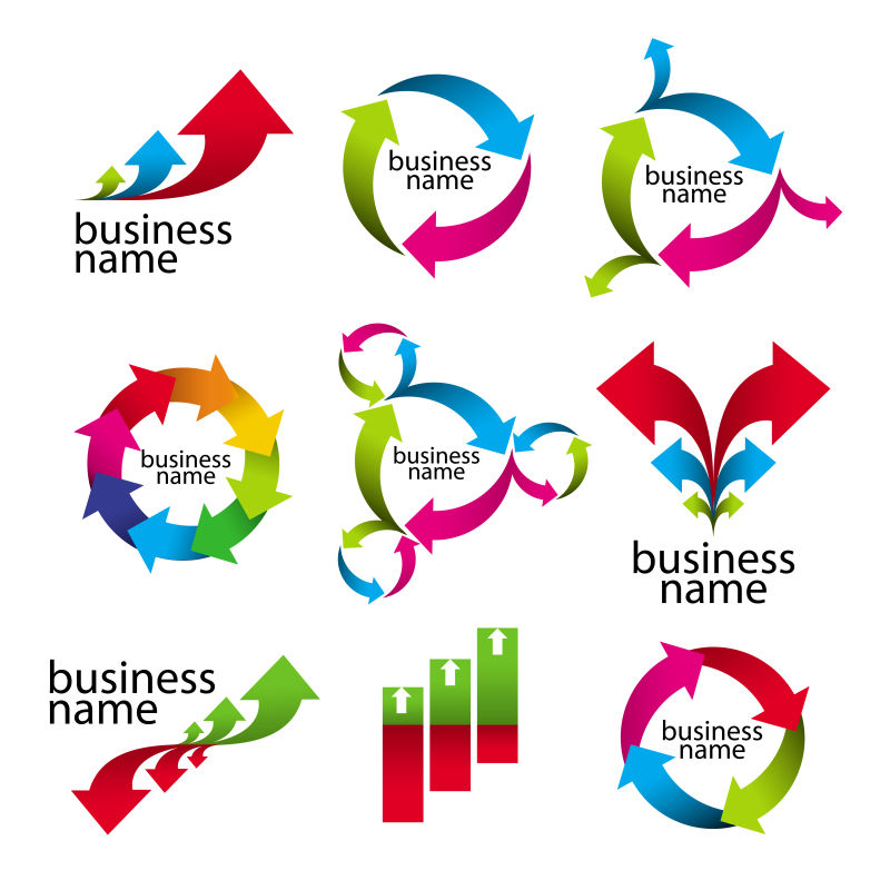 矢量彩色箭头标志