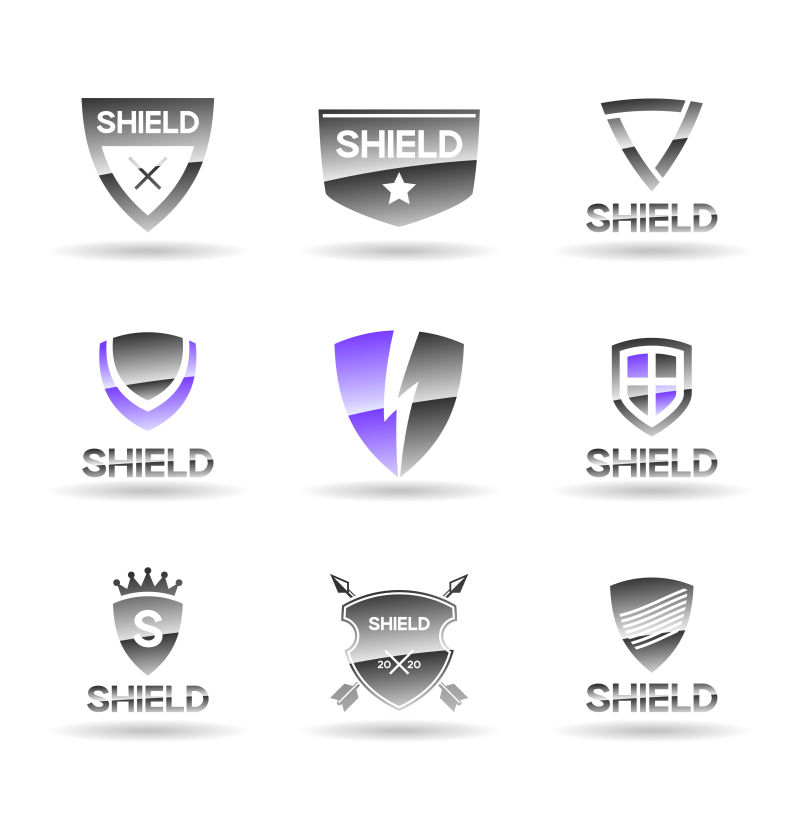 创意的盾牌图案标志矢量设计
