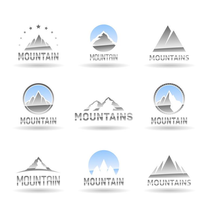 矢量的银灰色标志