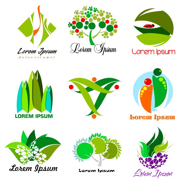 矢量花卉标志集