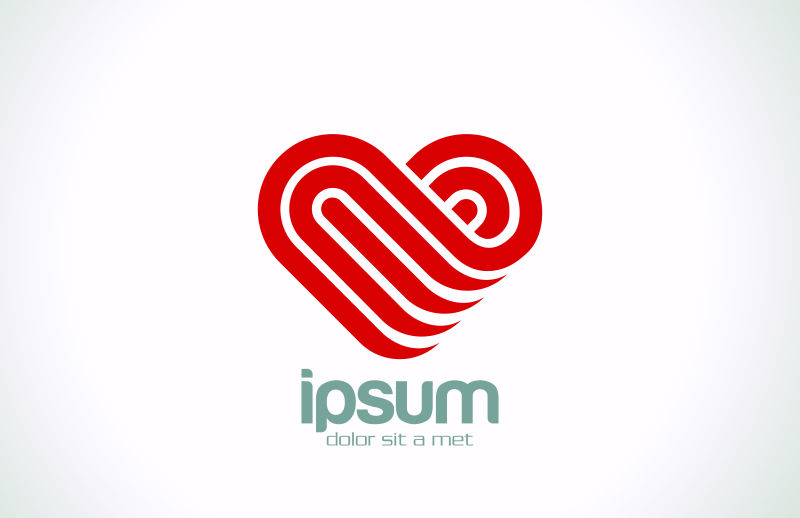 创意矢量红色抽象线条标志设计