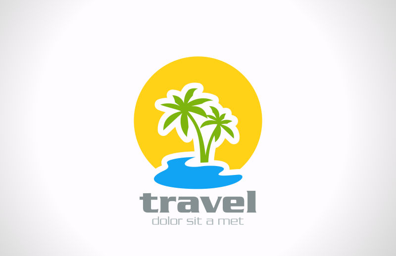 创意矢量旅游概念的标志