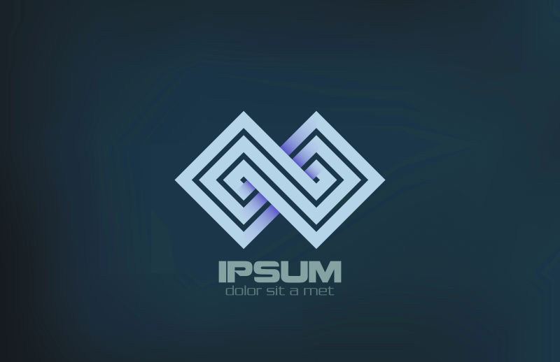 创意矢量迷宫元素的几何标志设计