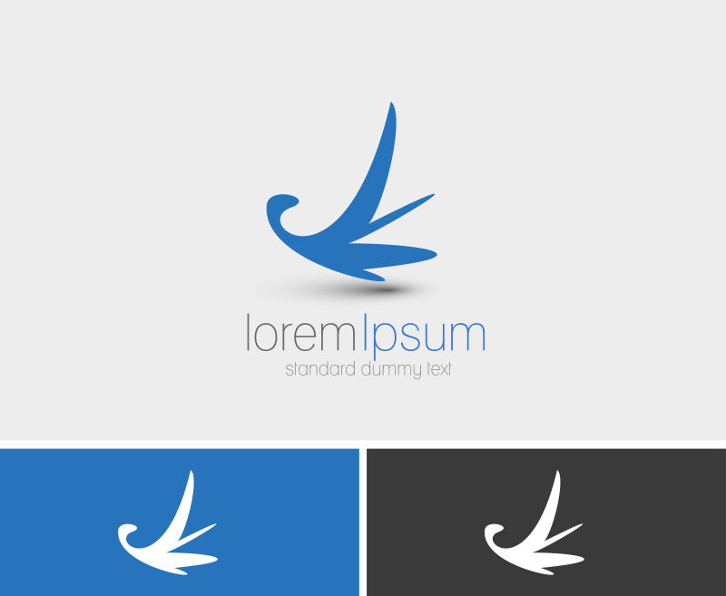 抽象矢量飞鸟元素标志设计