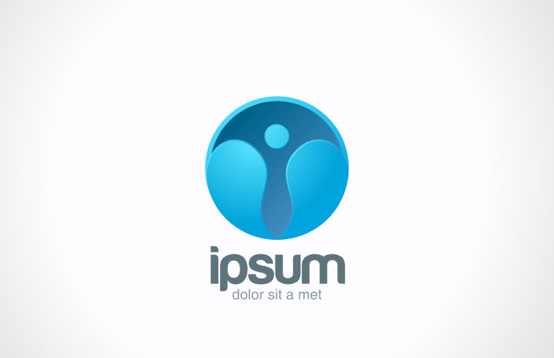 抽象的蓝色圆形图案标志矢量设计