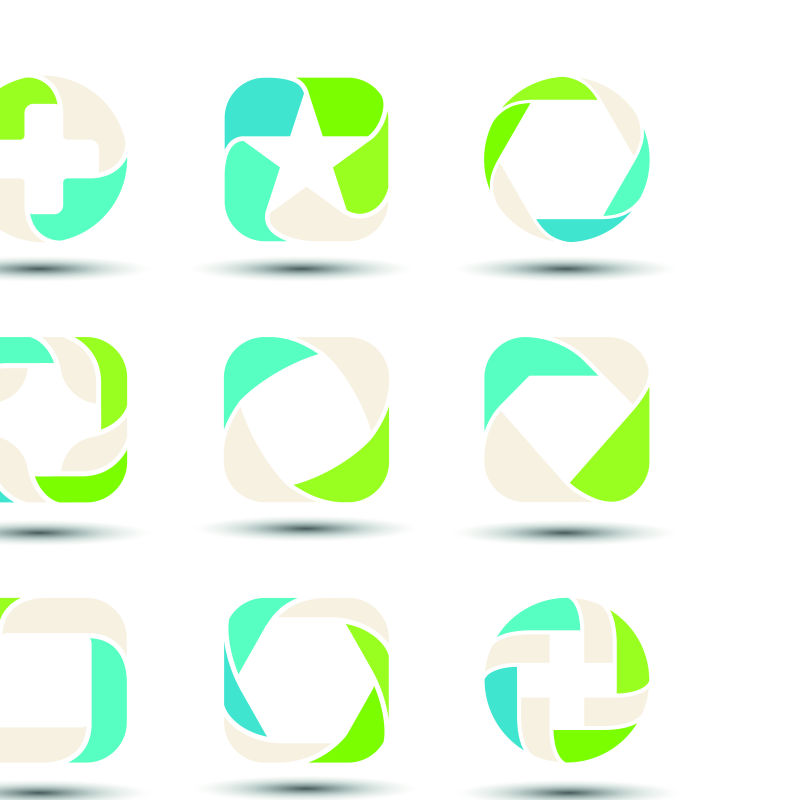 矢量不同形状logo与图标