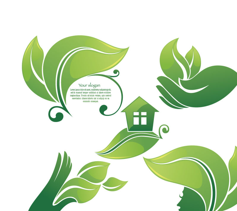 绿色植物图标矢量设计