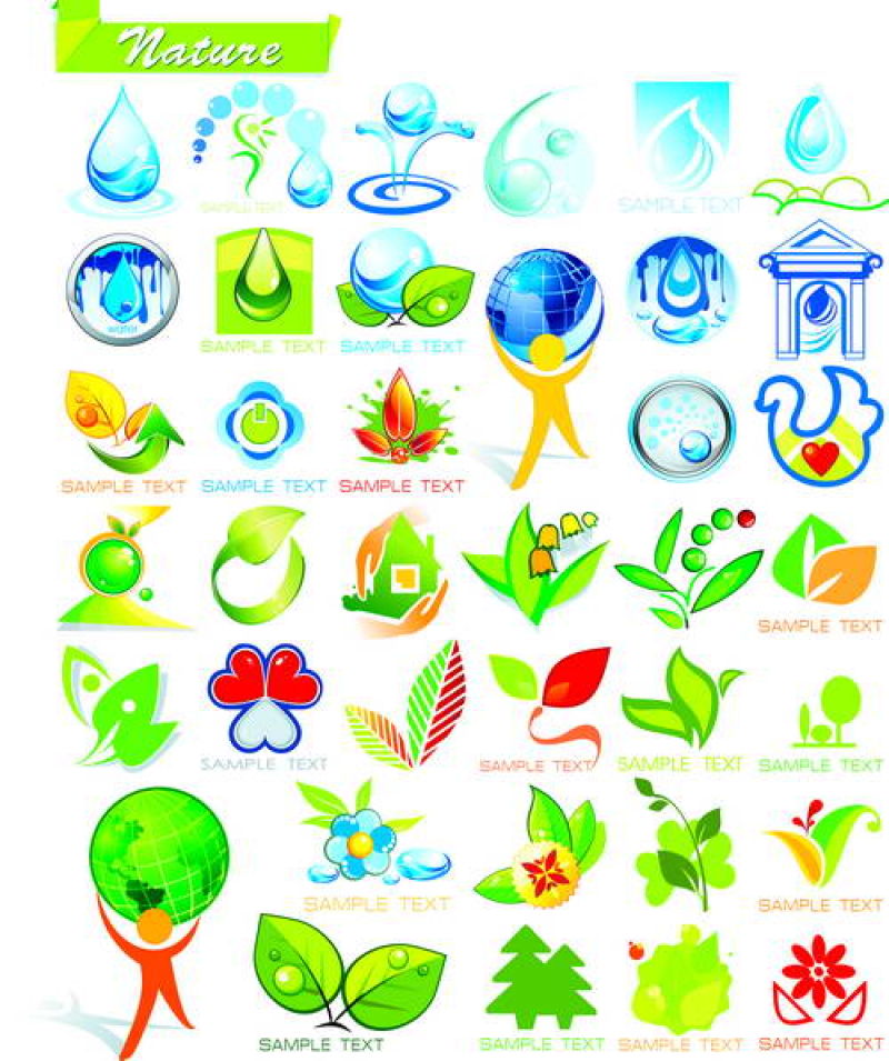 创意的生态图标矢量设计