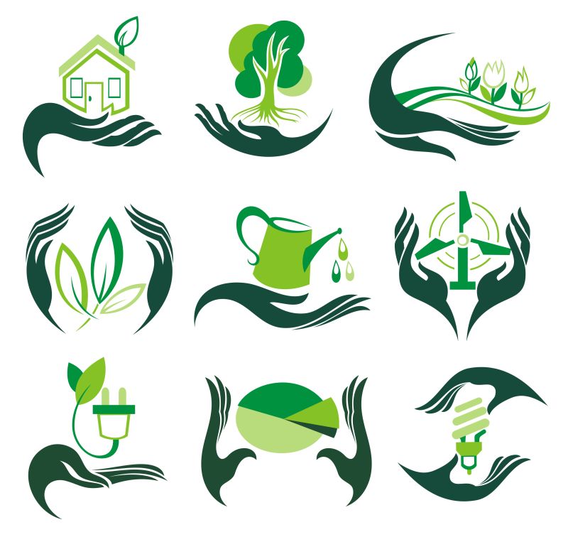 抽象的生态主题标志矢量设计