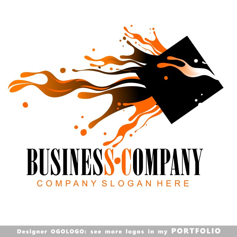 抽象方形标志矢量设计