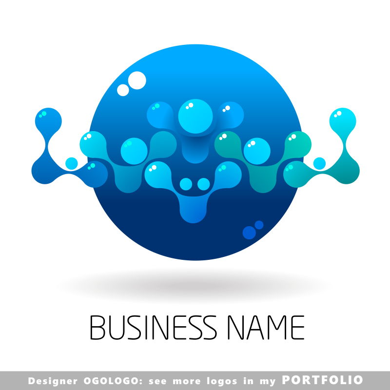 创意矢量科技分子元素标志设计