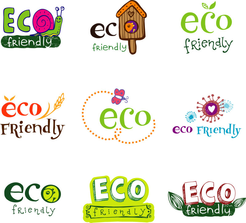 创意矢量生态主题的标志设计