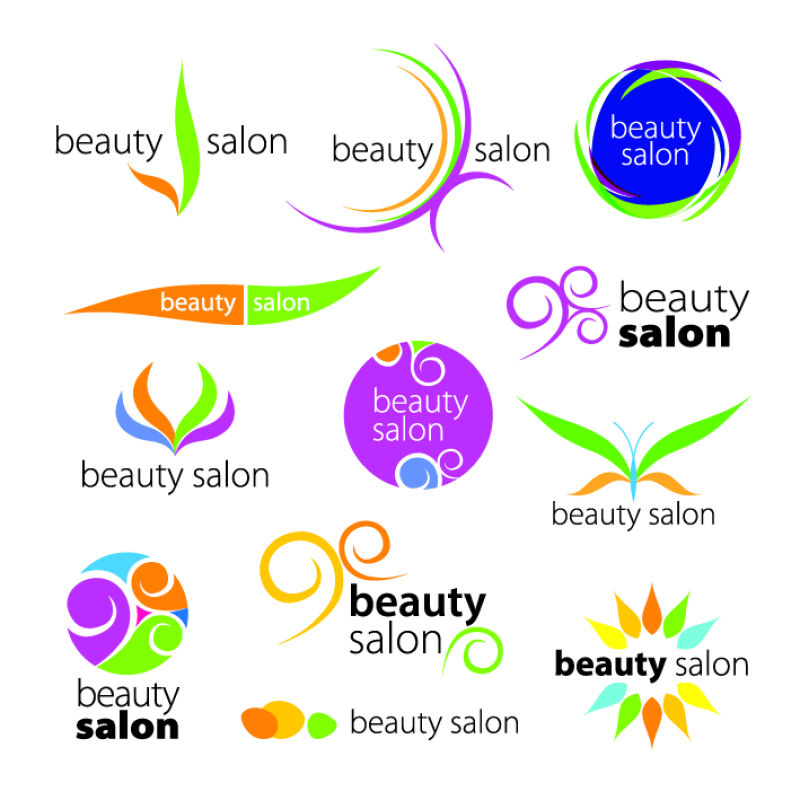 矢量彩色抽象logo与图标