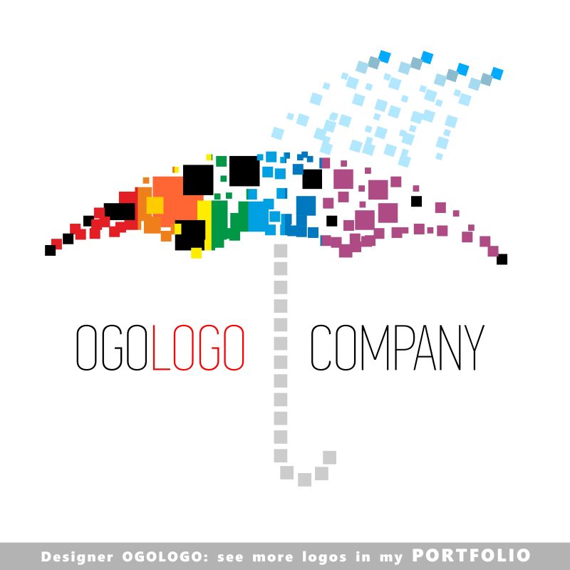 抽象的雨伞图标矢量图