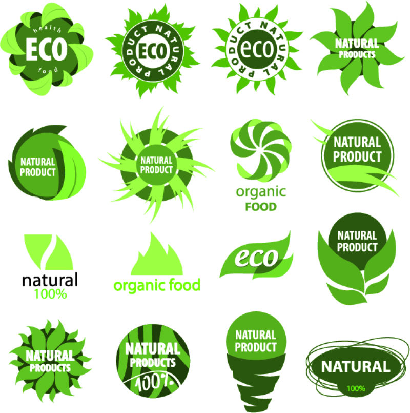 绿色混合标志矢量图