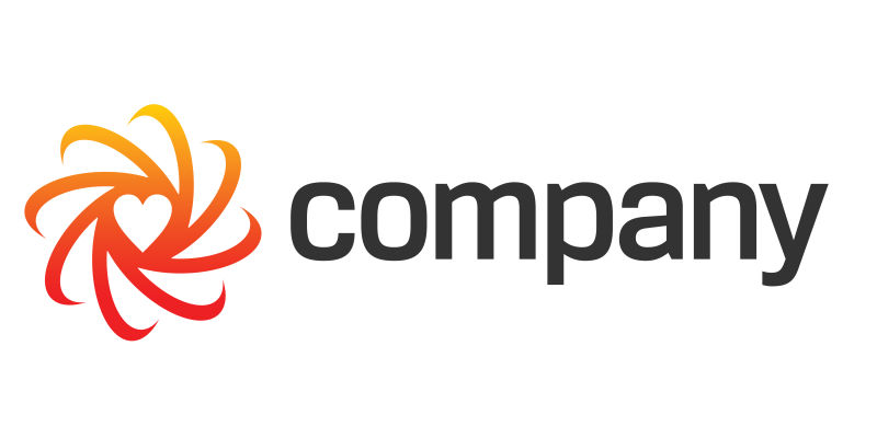 彩色心形创意公司标志矢量设计