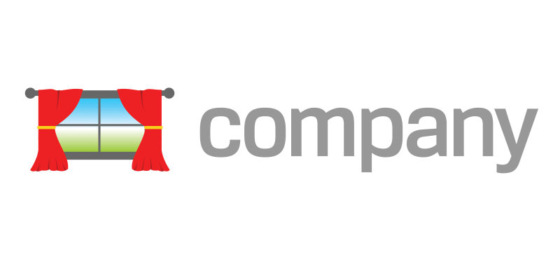 创意的窗帘标志矢量设计