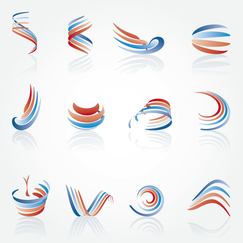 矢量的彩色条纹标志