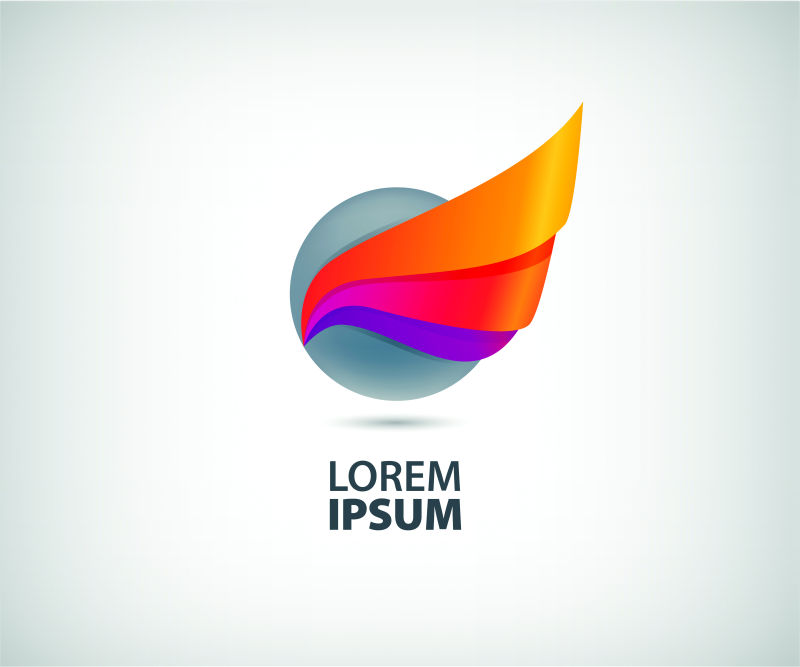 抽象彩色几何图案标志矢量设计