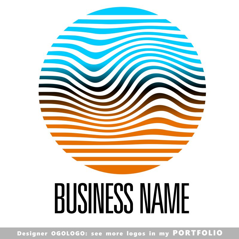 创意矢量抽象曲线元素标志设计