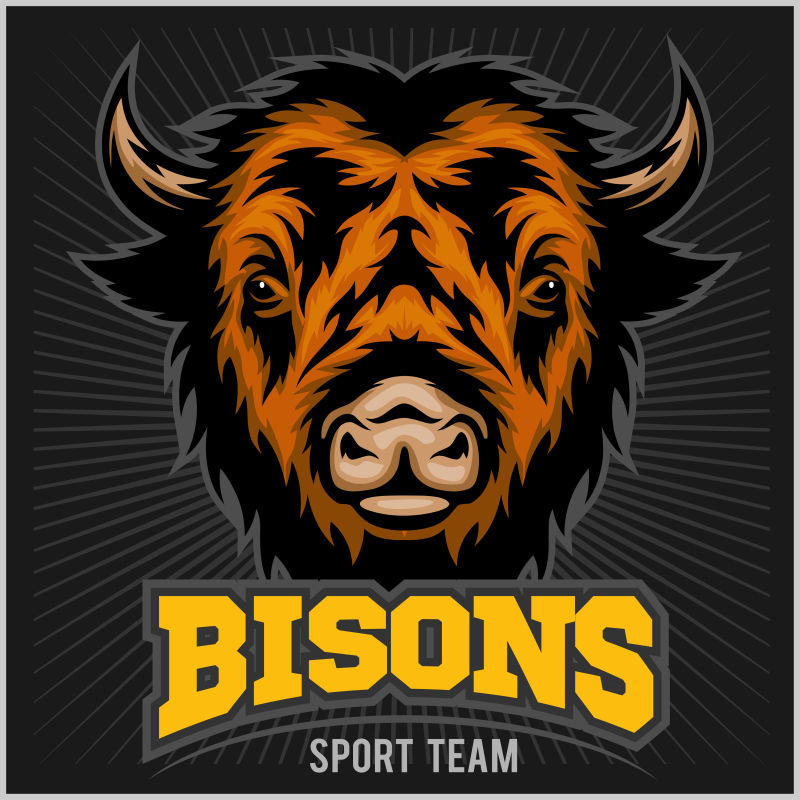 矢量公牛肖像标志