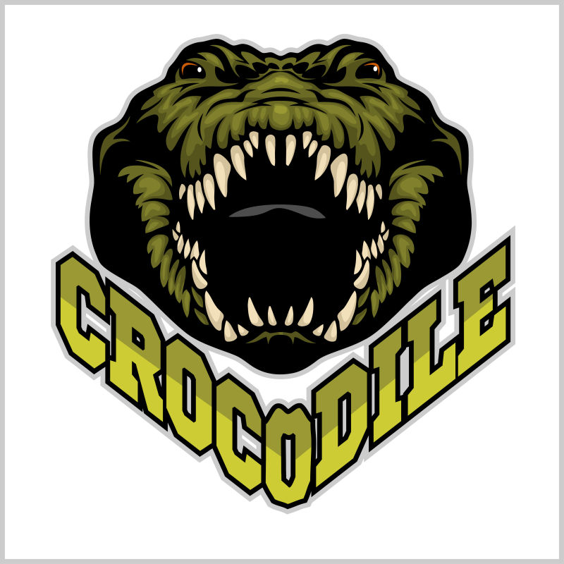 矢量愤怒鳄鱼