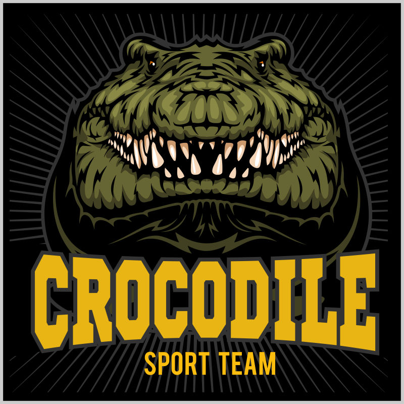 矢量鳄鱼肖像标志
