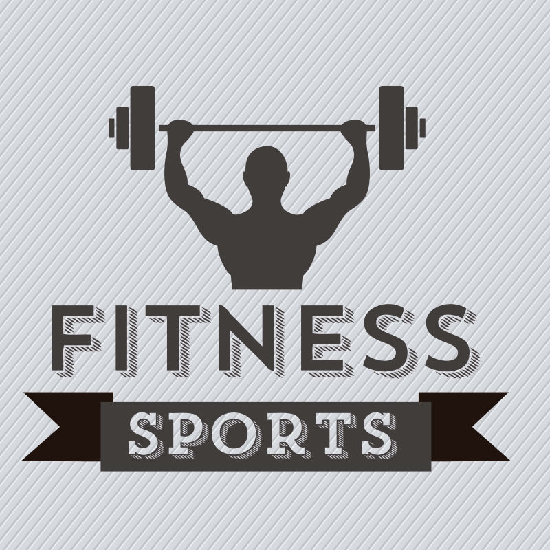 创意的黑色健身标志矢量设计